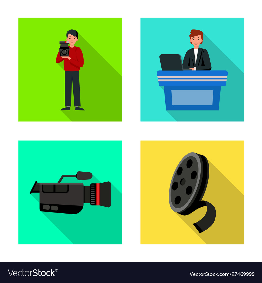 Isolated object news and studio symbol set