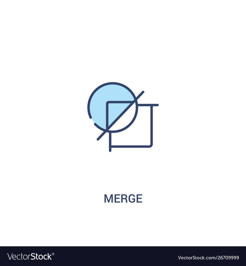 Merge concept 2 colored icon simple line element vector image Merge concept 2 colored icon simple line element