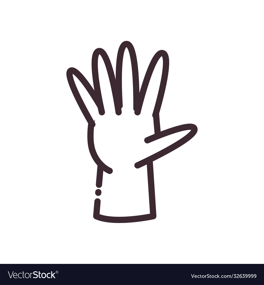 Open gesture with hand line style icon