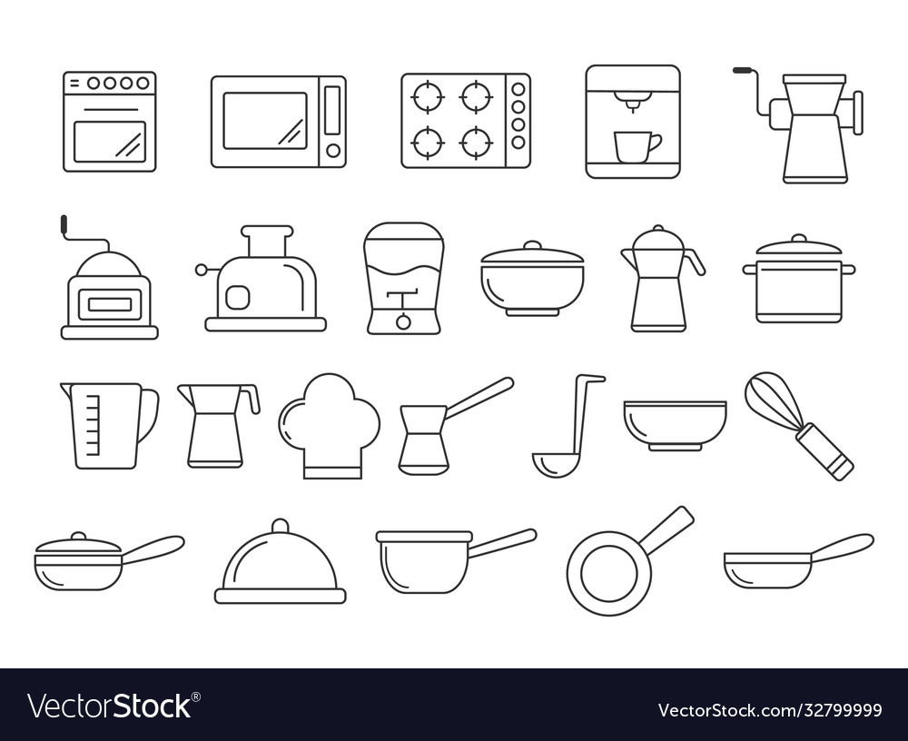 Küchenzubehör für Aufkleber vector image Küchenzubehör für Aufkleber