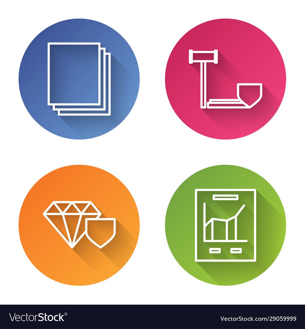 Set line clean paper judge gavel with shield Vector Image Set line clean paper judge gavel with shield