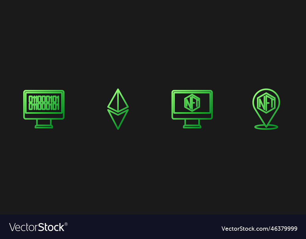 Zeilenmonitor mit Art Store App Binärcode einstellen vector image Zeilenmonitor mit Art Store App Binärcode einstellen