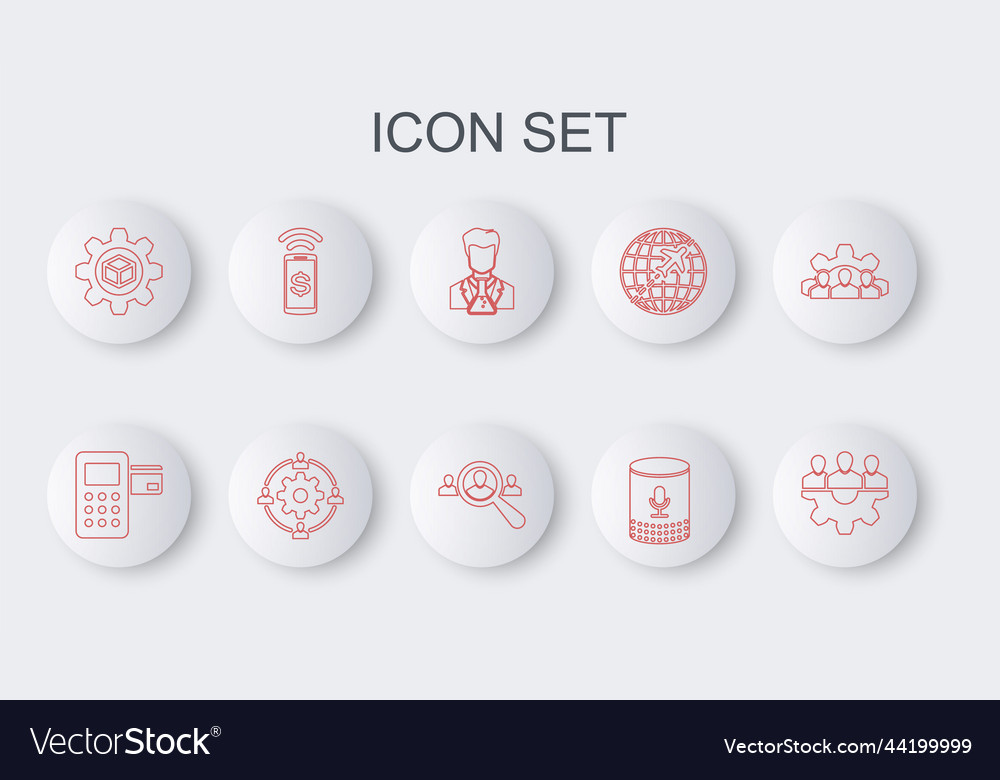 Set line project team base pos terminal vector image Set line project team base pos terminal