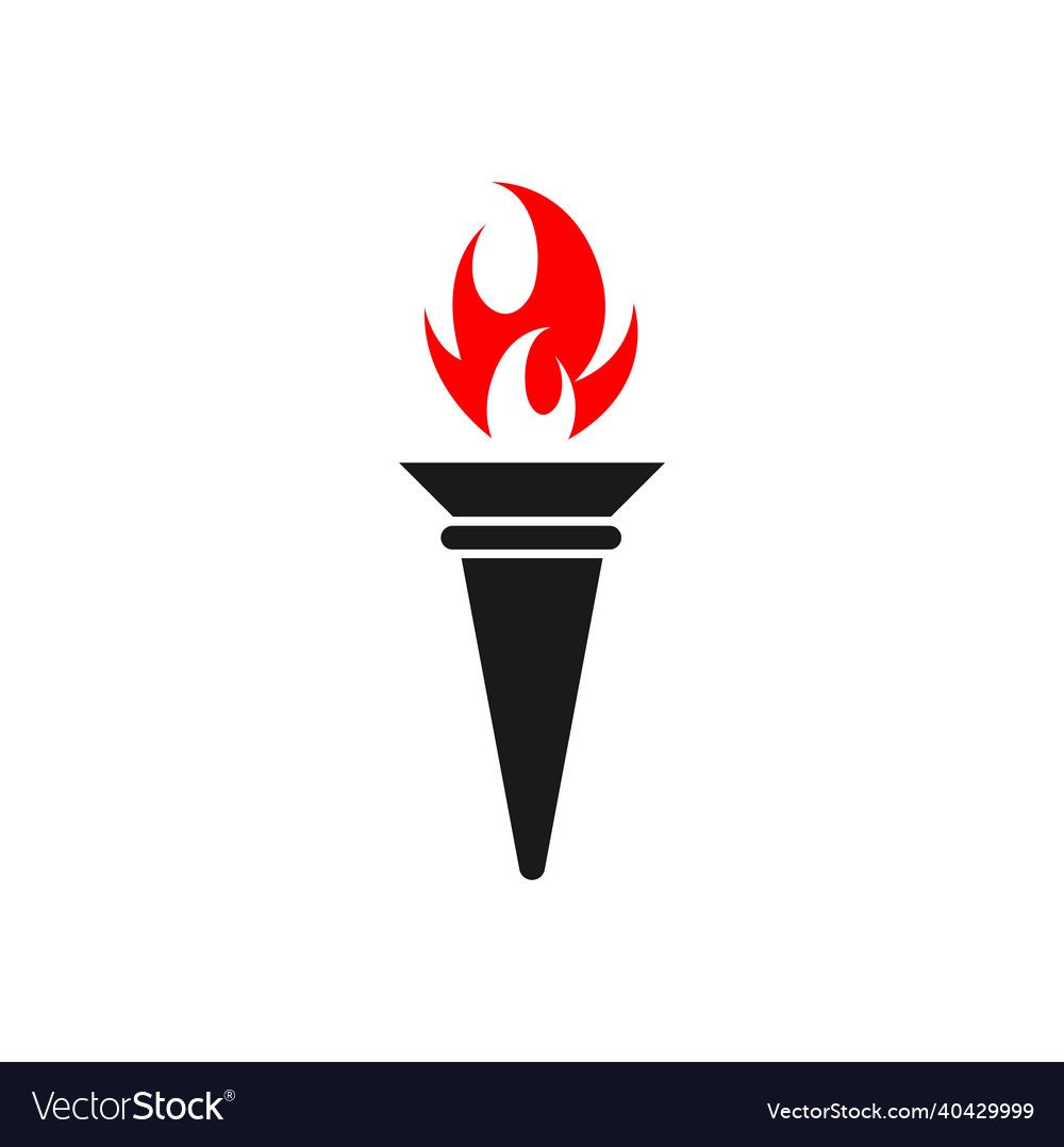 Torch icon design template isolated