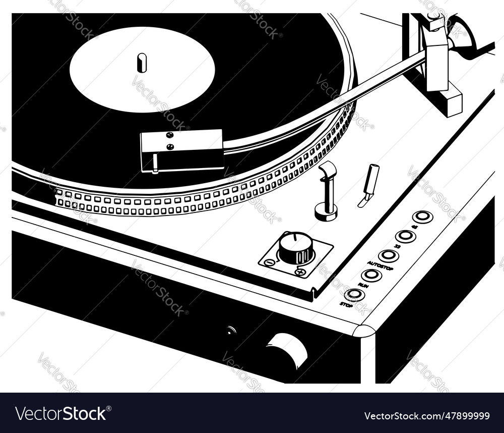 Turntable vinyl close up Royalty Free Vector Image