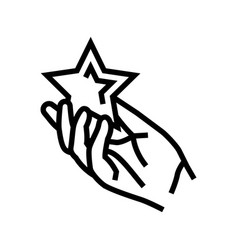 Hand Holding Star Line Icon