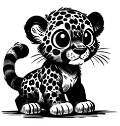 Leopard Baby Linocut