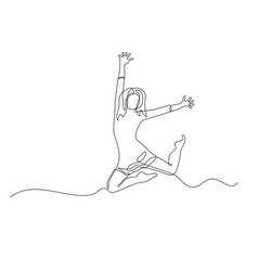 Abstract Girl In A Jump Hand-drawn Continuous