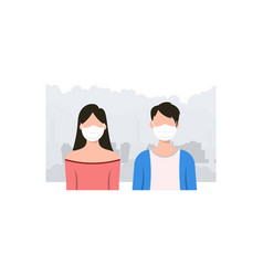 Boy And Girl Wearing Face Masks