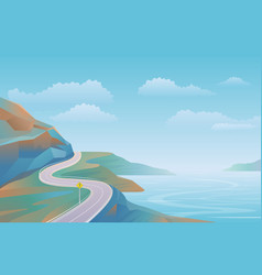 Coastal Road Landscape Background