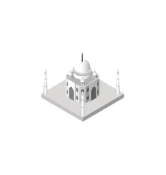 Isolated Taj Mahal Isometric India Mosque