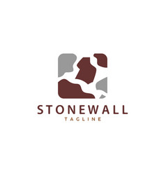 Simple Stone Wall Logo Design Template Symbol