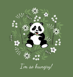 Little Hungry Panda Eats Bamboo