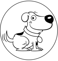 Cartoon Happy Smiling Dog With A Dog Collar