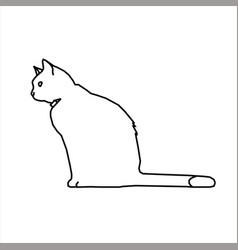 Design Sketch Of A Cat Sitting Looking Up