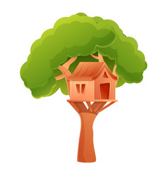 Outdoor Treehouse Icon Cartoon Style