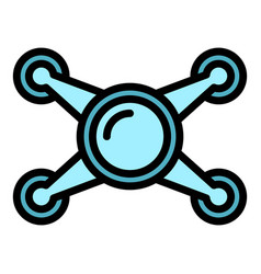 Top View Drone Icon Flat