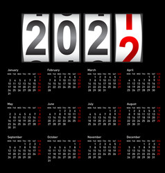 2022 New Year Counter Change Calendar