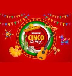 Cinco De Mayo Paper Cut Banner For Mexican Holiday