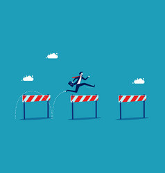 Overcoming Obstacles Businessman Jumping Over