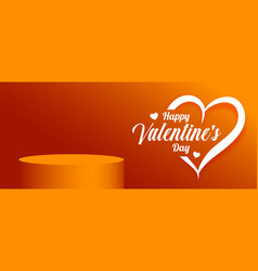 Valentines Day Social Media Banner With 3d Podium