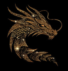 3d Gold Glittery Chinese Dragon Luxury Pattern