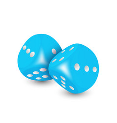 3d Realistic Blue Game Dice With White Dots