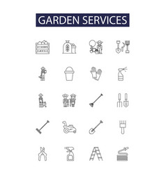 Garden Services Line Icons And Signs