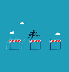 Overcoming Obstacles Businessman Jumping Over