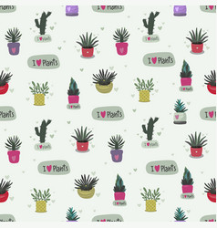 Set Of Succulents And Cacti Plants I Love Plants