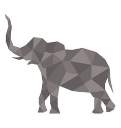 Simple Standing Color Polygonal Elephant