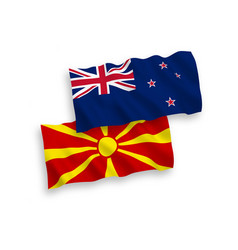 Flags Of New Zealand And North Macedonia