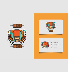 Bearded Chef Logo With Kebab