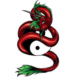 Dragon And Yin Yang Symbol