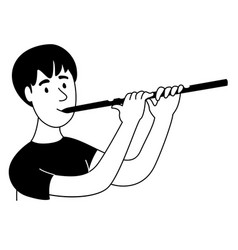 Music Lessons Flute Player Flutist Student Line