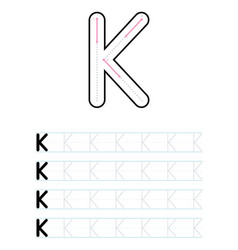 Tracing Uppercase Letter K Worksheet For Kids