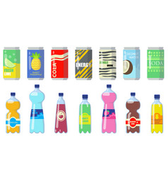 Various Drinks In Metallic Cans And Plastic