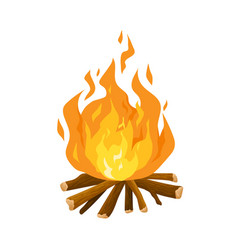 Camp fire isolated on white background cartoon Vector Image