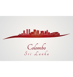 Colombo Skyline In Red