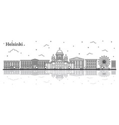 Outline Helsinki Finland City Skyline