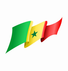 Senegalese Flag Wavy Abstract Background