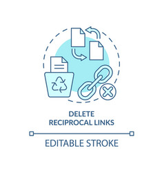 Delete Reciprocal Links Turquoise Concept Icon