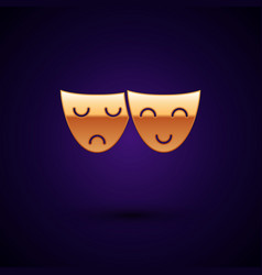 Gold Comedy And Tragedy Theatrical Masks Icon