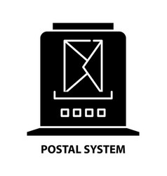 Postal System Icon Black Sign