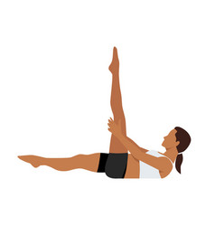 Woman Doing Single Straight Leg Stretch Pilates