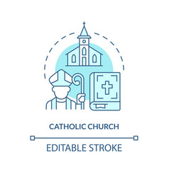 Catholic Church Turquoise Concept Icon