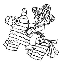 Cinco De Mayo Child Riding Pinata Isolated