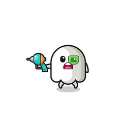 Cute Ghost Holding A Future Gun