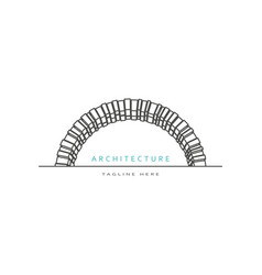 Part Of The Castle Wall Stone Arch Logo Design