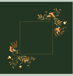 Square Floral Frame Framed Along The Contour